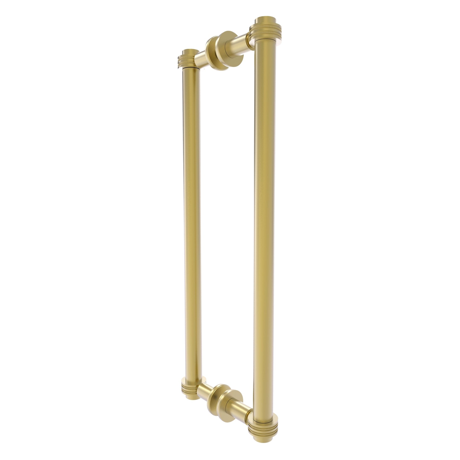 Allied Brass 404D-18BB 19.4" x 7.2" Satin Brass Solid Brass Back-to-Back Shower Door Pull with Dotted Accent