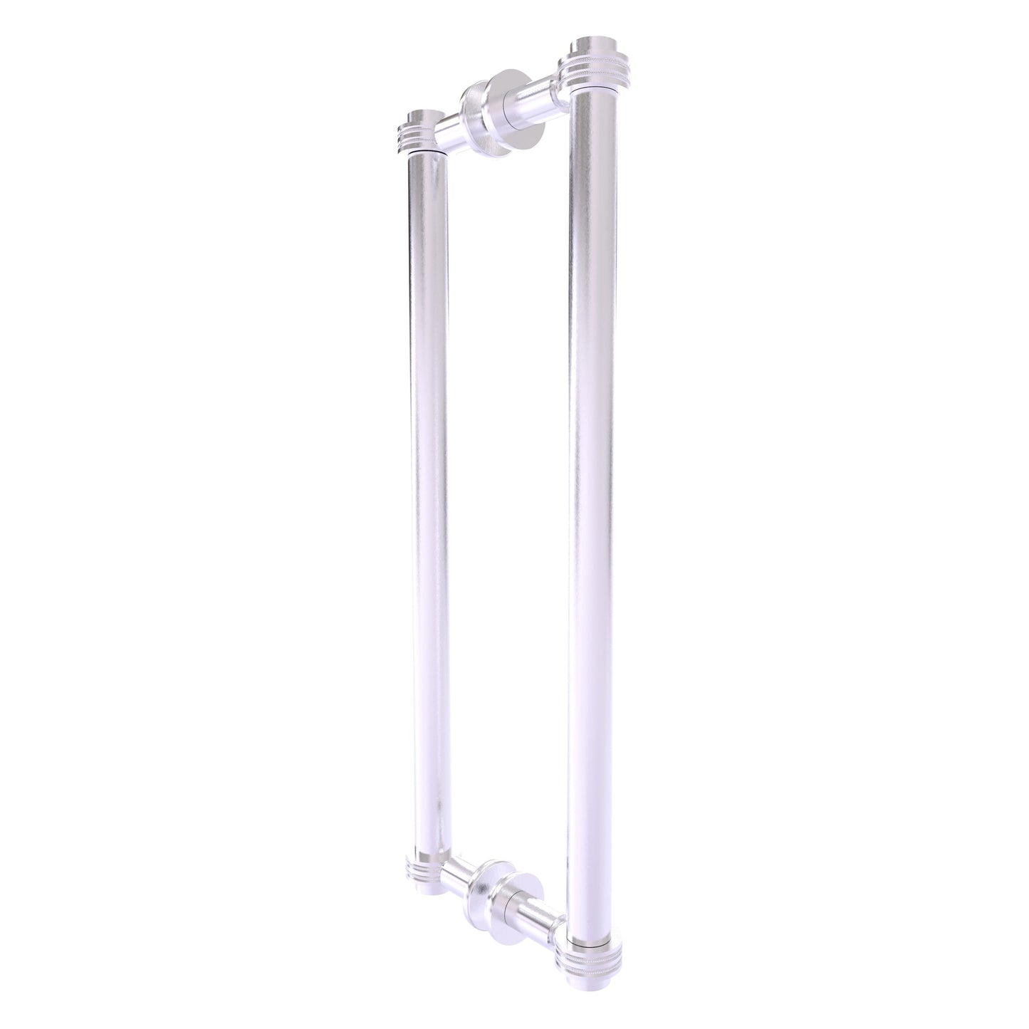 Allied Brass 404D-18BB 19.4" x 7.2" Satin Chrome Solid Brass Back-to-Back Shower Door Pull with Dotted Accent