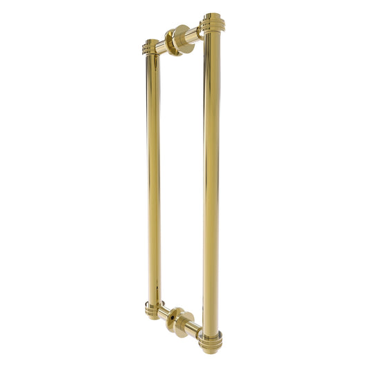 Allied Brass 404D-18BB 19.4" x 7.2" Satin Nickel Solid Brass Back-to-Back Shower Door Pull with Dotted Accent