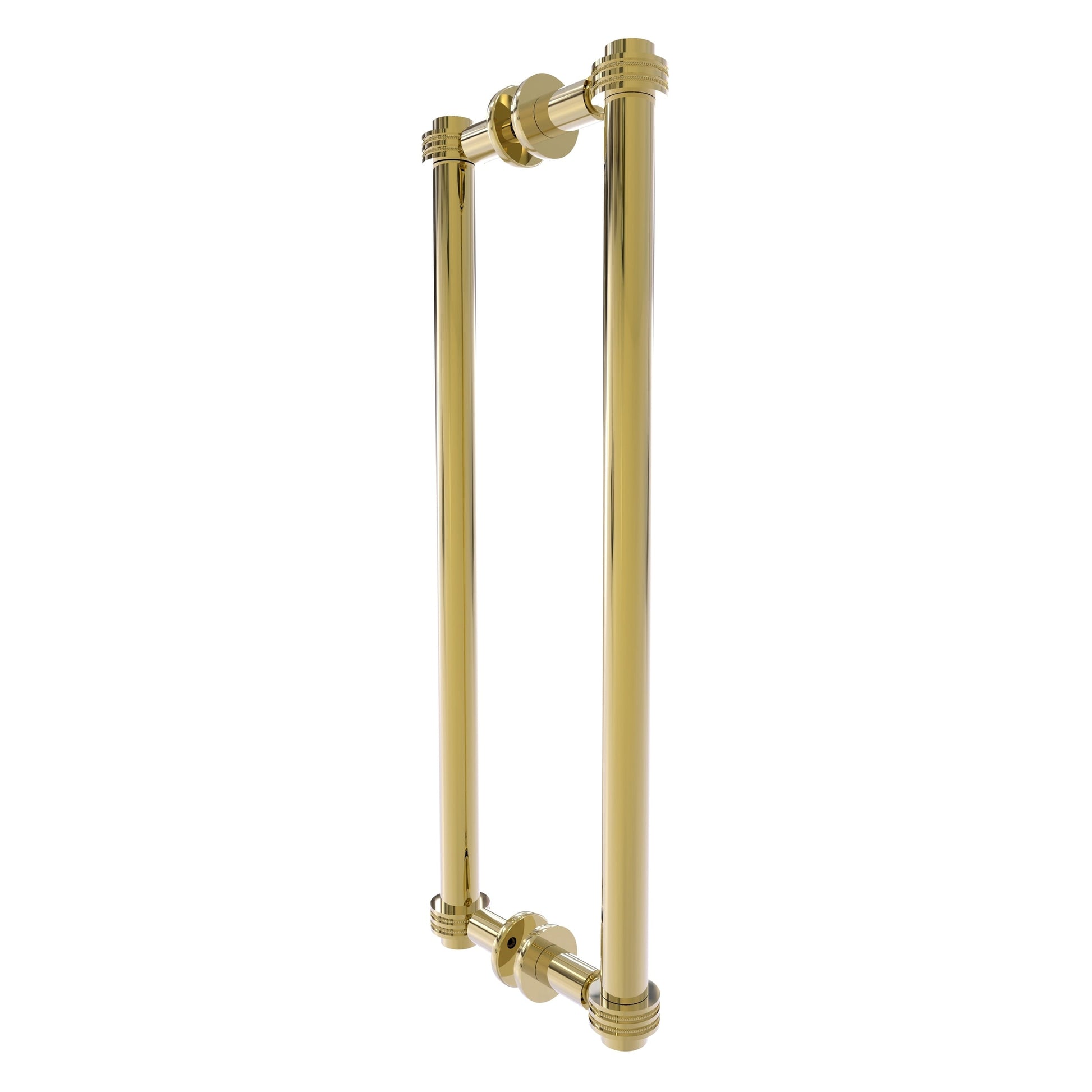 Allied Brass 404D-18BB 19.4" x 7.2" Unlacquered Brass Solid Brass Back-to-Back Shower Door Pull with Dotted Accent