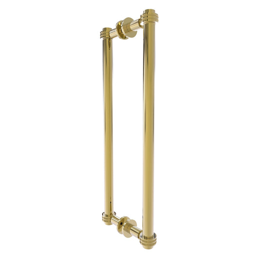 Allied Brass 404D-18BB 19.4" x 7.2" Unlacquered Brass Solid Brass Back-to-Back Shower Door Pull with Dotted Accent