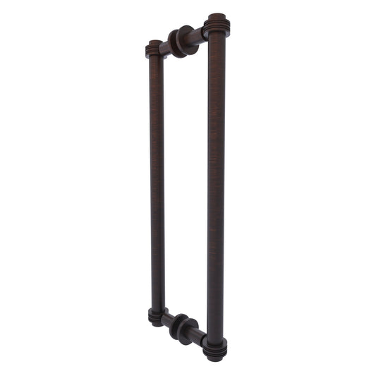 Allied Brass 404D-18BB 19.4" x 7.2" Venetian Bronze Solid Brass Back-to-Back Shower Door Pull with Dotted Accent