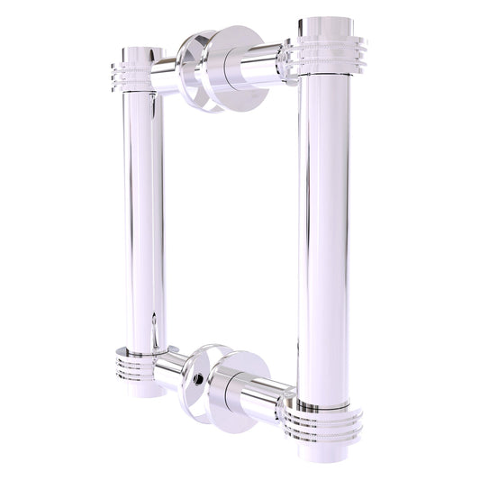 Allied Brass 404D-6BB 7.4" x 7.2" Polished Chrome Solid Brass Back-to-Back Shower Door Pull with Dotted Accent