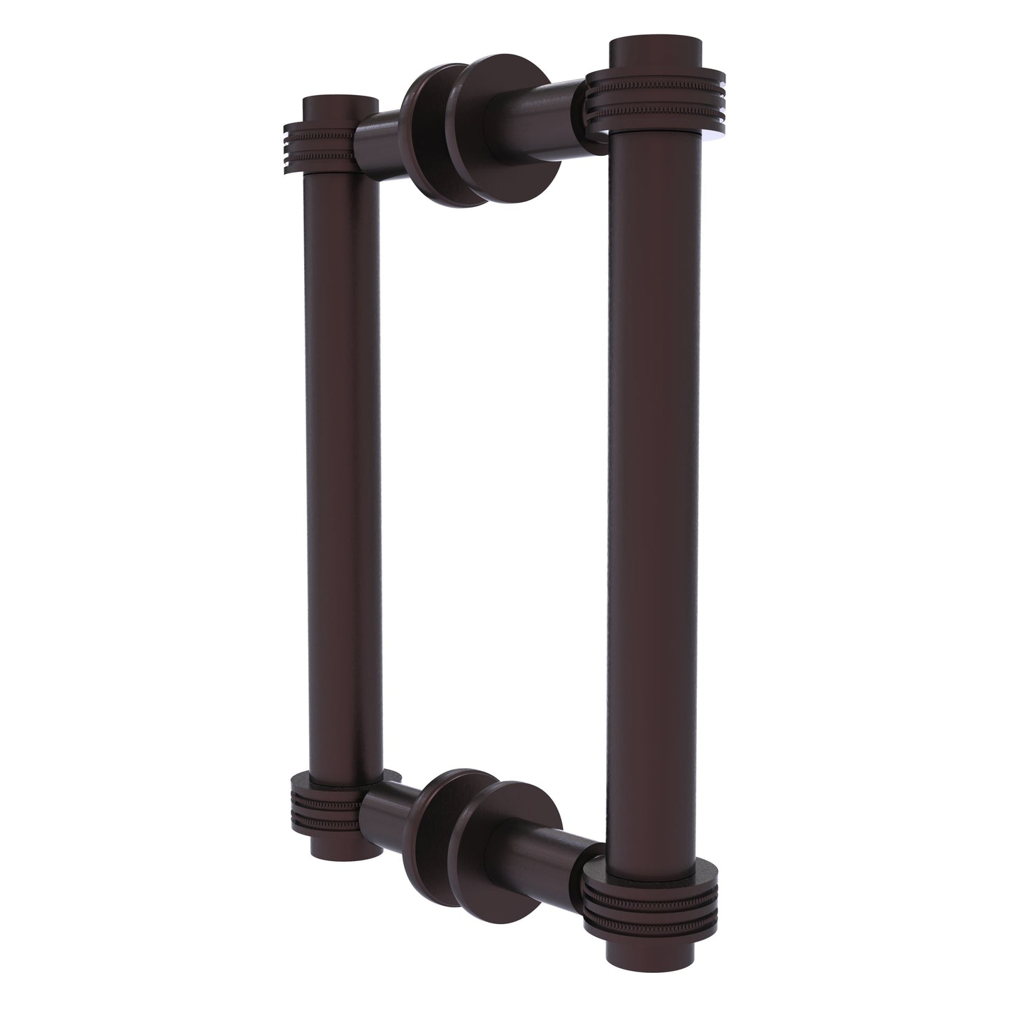 Allied Brass 404D-8BB 9.4" x 7.2" Antique Bronze Solid Brass Back-to-Back Shower Door Pull with Dotted Accent