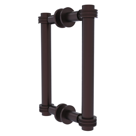 Allied Brass 404D-8BB 9.4" x 7.2" Antique Bronze Solid Brass Back-to-Back Shower Door Pull with Dotted Accent