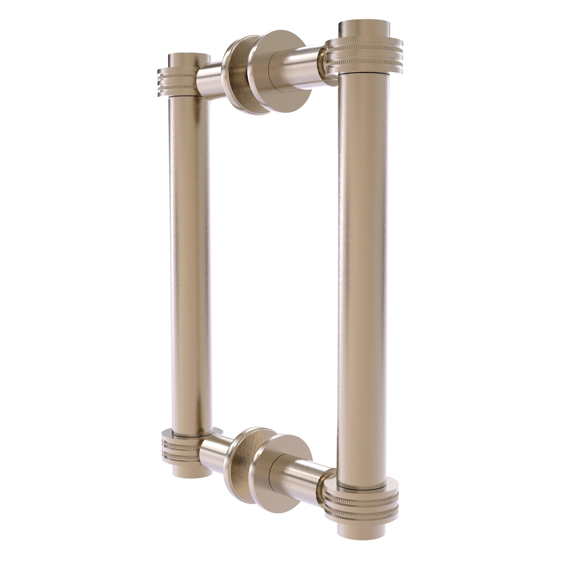 Allied Brass 404D-8BB 9.4" x 7.2" Antique Pewter Solid Brass Back-to-Back Shower Door Pull with Dotted Accent