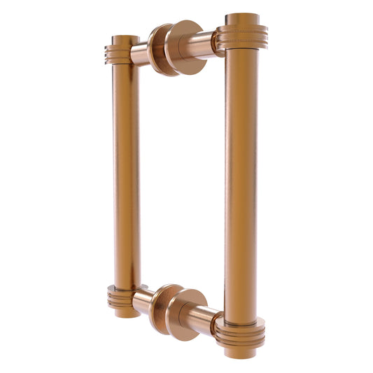 Allied Brass 404D-8BB 9.4" x 7.2" Brushed Bronze Solid Brass Back-to-Back Shower Door Pull with Dotted Accent