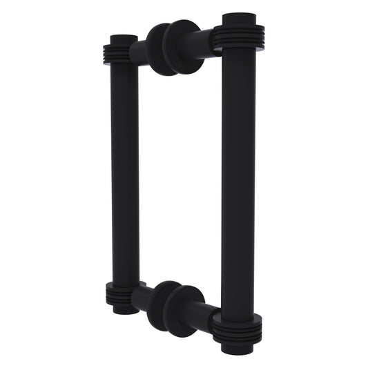 Allied Brass 404D-8BB 9.4" x 7.2" Matte Black Solid Brass Back-to-Back Shower Door Pull with Dotted Accent