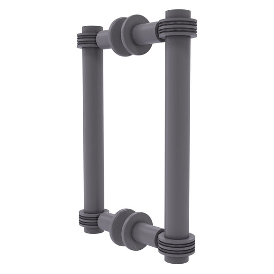 Allied Brass 404D-8BB 9.4" x 7.2" Matte Gray Solid Brass Back-to-Back Shower Door Pull with Dotted Accent