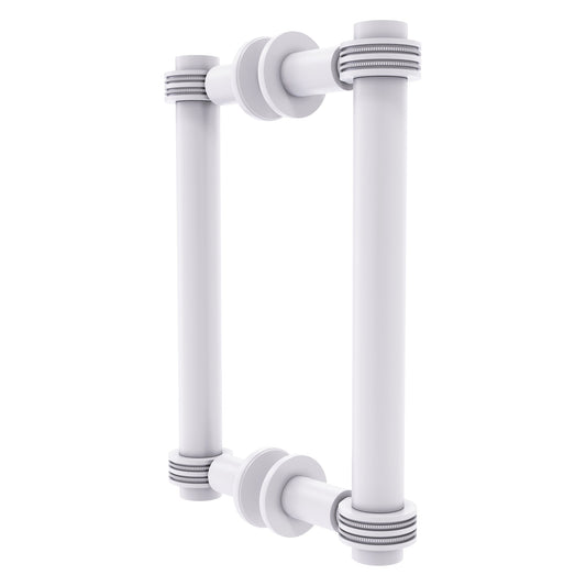 Allied Brass 404D-8BB 9.4" x 7.2" Matte White Solid Brass Back-to-Back Shower Door Pull with Dotted Accent