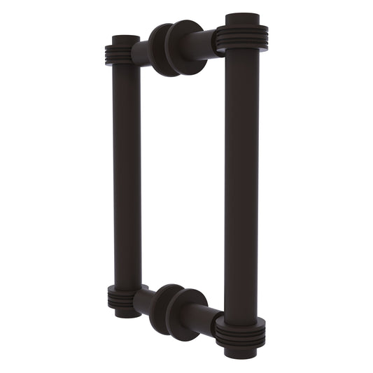 Allied Brass 404D-8BB 9.4" x 7.2" Oil Rubbed Bronze Solid Brass Back-to-Back Shower Door Pull with Dotted Accent