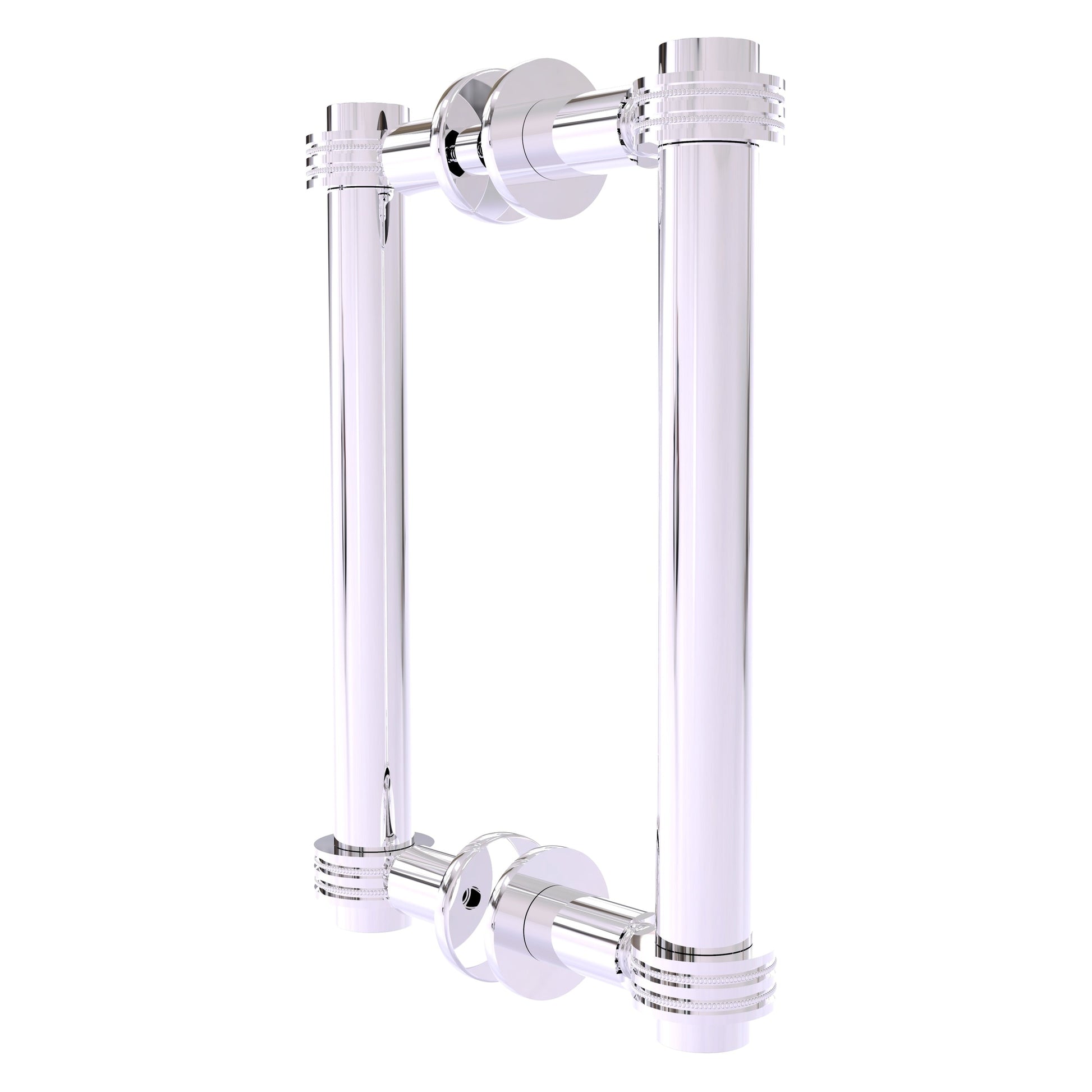 Allied Brass 404D-8BB 9.4" x 7.2" Polished Chrome Solid Brass Back-to-Back Shower Door Pull with Dotted Accent