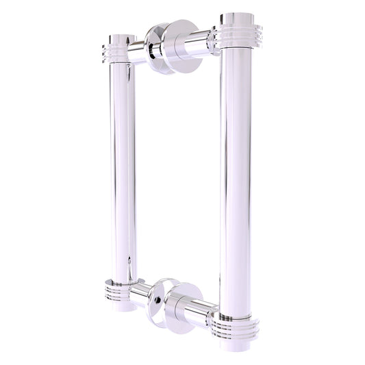 Allied Brass 404D-8BB 9.4" x 7.2" Polished Chrome Solid Brass Back-to-Back Shower Door Pull with Dotted Accent