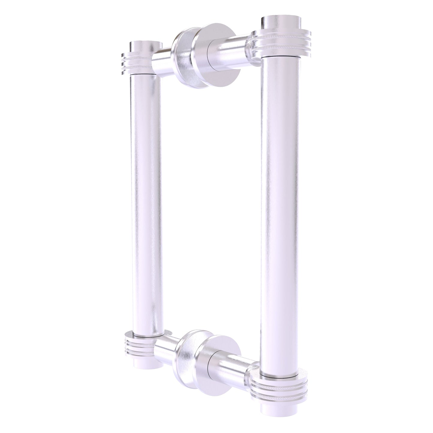 Allied Brass 404D-8BB 9.4" x 7.2" Satin Chrome Solid Brass Back-to-Back Shower Door Pull with Dotted Accent
