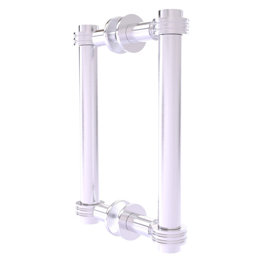 Allied Brass 404D-8BB 9.4" x 7.2" Satin Chrome Solid Brass Back-to-Back Shower Door Pull with Dotted Accent