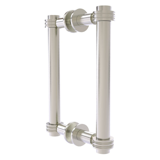 Allied Brass 404D-8BB 9.4" x 7.2" Satin Nickel Solid Brass Back-to-Back Shower Door Pull with Dotted Accent