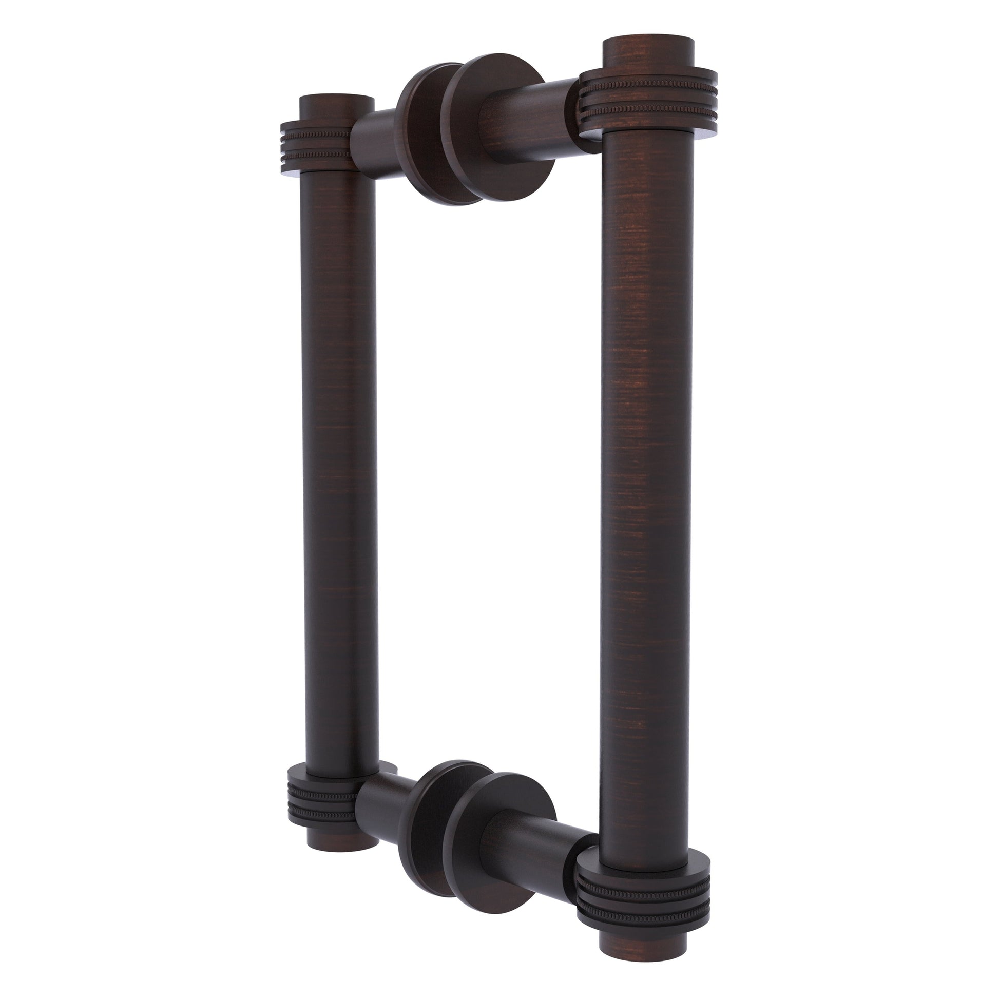 Allied Brass 404D-8BB 9.4" x 7.2" Venetian Bronze Solid Brass Back-to-Back Shower Door Pull with Dotted Accent