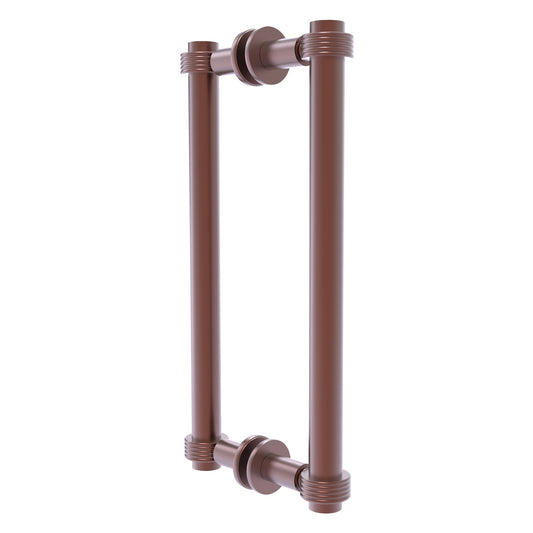 Allied Brass 404G-12BB 13.4" x 7.2" Antique Copper Solid Brass Back-to-Back Shower Door Pull with Grooved Accent