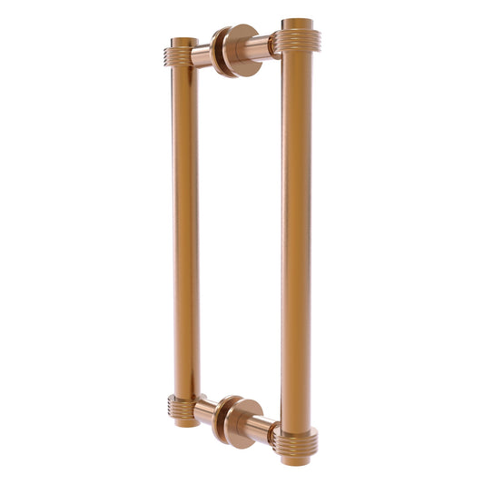 Allied Brass 404G-12BB 13.4" x 7.2" Brushed Bronze Solid Brass Back-to-Back Shower Door Pull with Grooved Accent