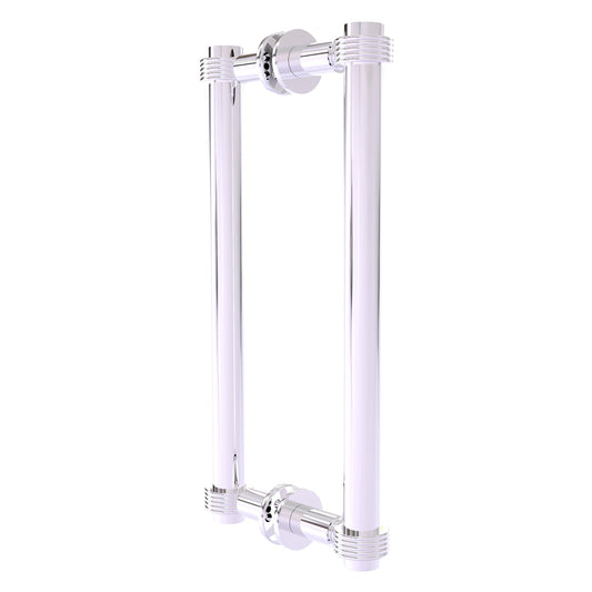 Allied Brass 404G-12BB 13.4" x 7.2" Polished Chrome Solid Brass Back-to-Back Shower Door Pull with Grooved Accent