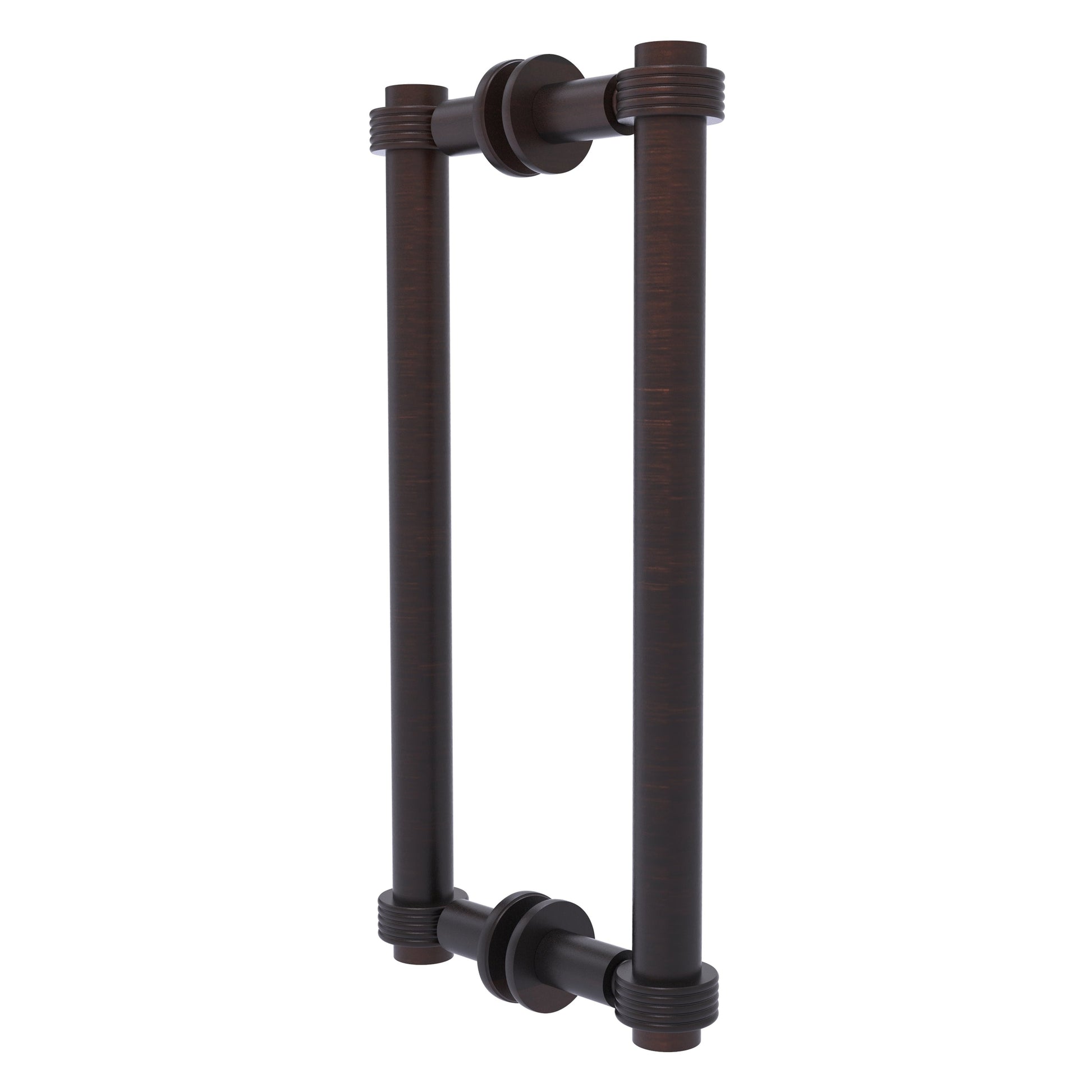 Allied Brass 404G-12BB 13.4" x 7.2" Venetian Bronze Solid Brass Back-to-Back Shower Door Pull with Grooved Accent