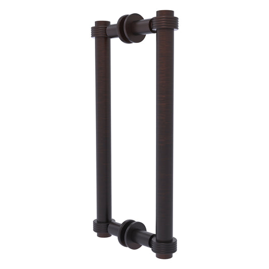 Allied Brass 404G-12BB 13.4" x 7.2" Venetian Bronze Solid Brass Back-to-Back Shower Door Pull with Grooved Accent