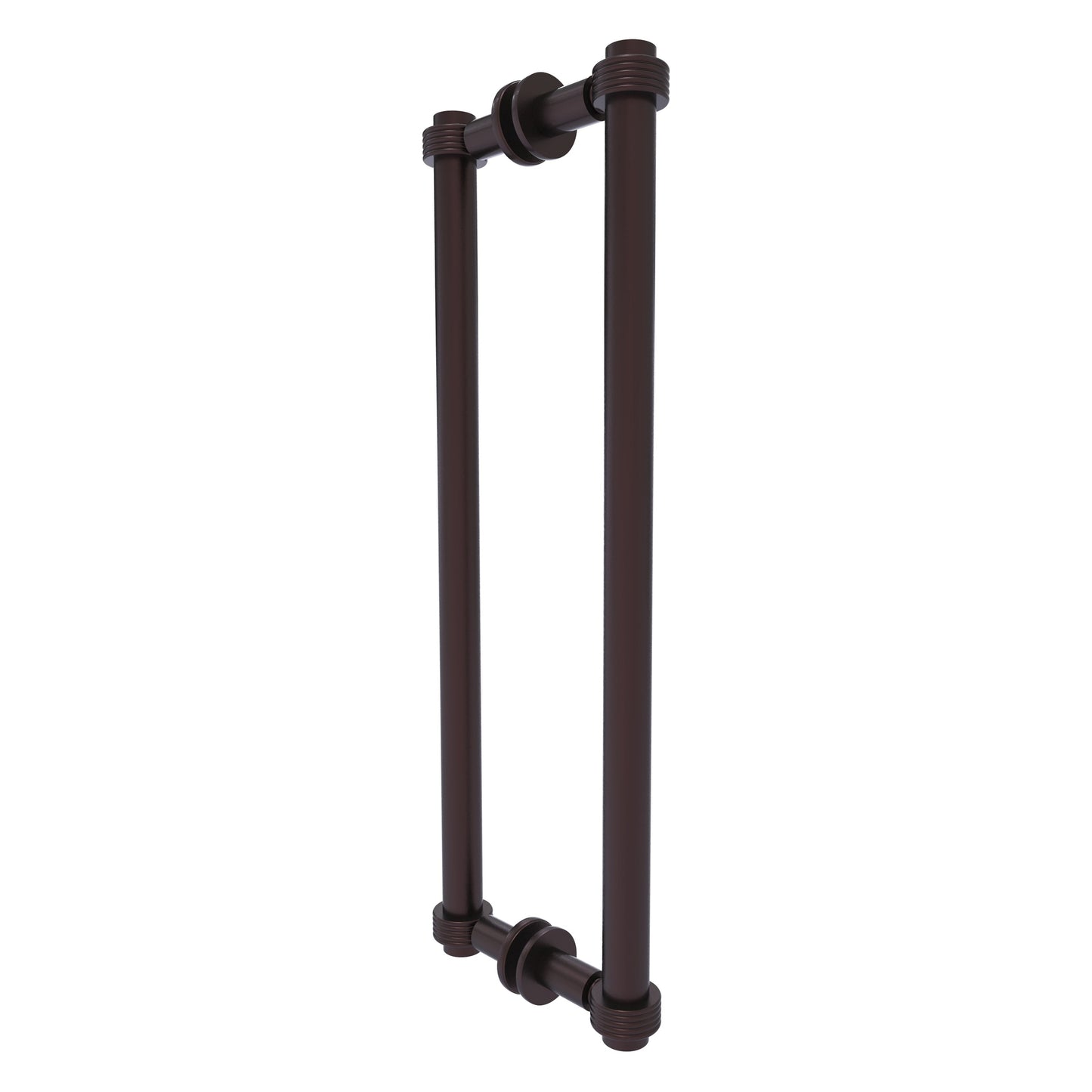 Allied Brass 404G-18BB 19.4" x 7.2" Antique Bronze Solid Brass Back-to-Back Shower Door Pull with Grooved Accent