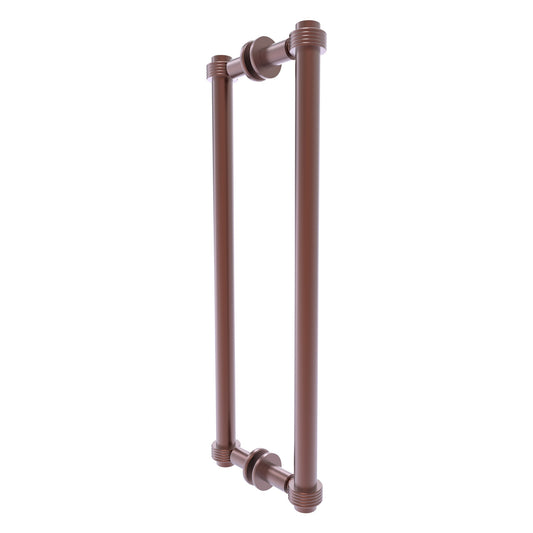 Allied Brass 404G-18BB 19.4" x 7.2" Antique Copper Solid Brass Back-to-Back Shower Door Pull with Grooved Accent