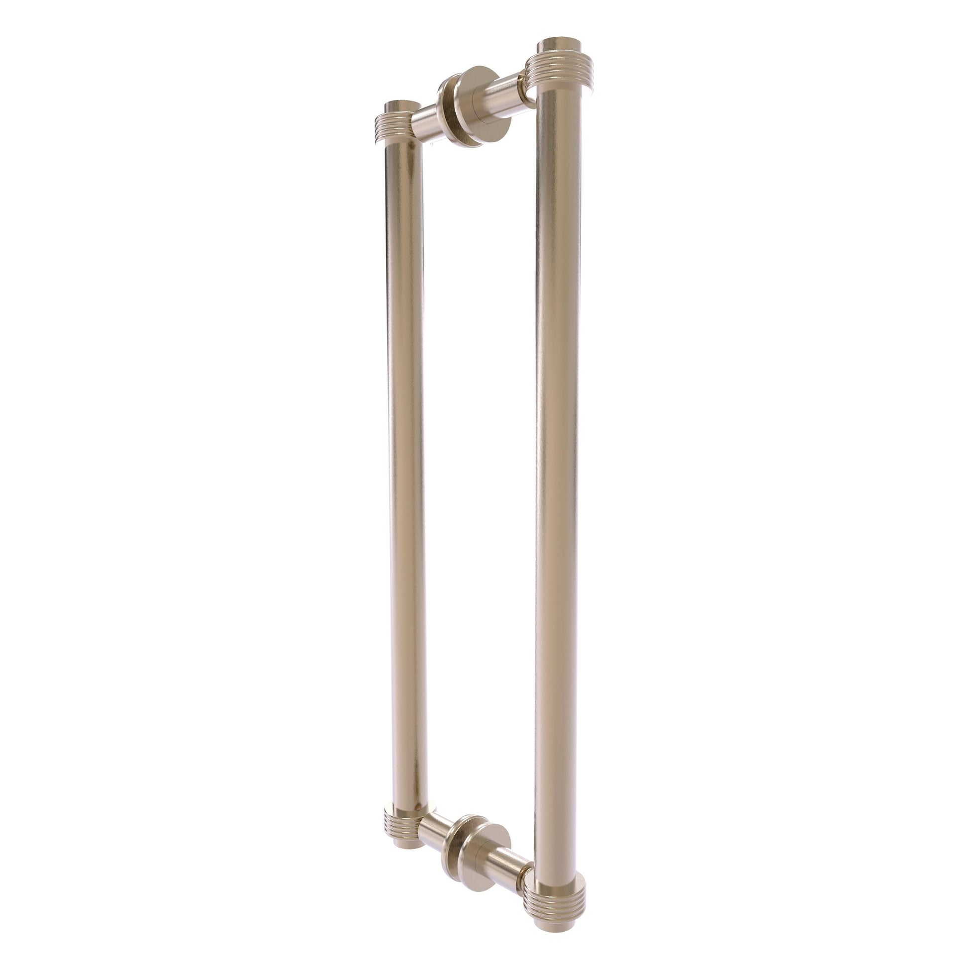 Allied Brass 404G-18BB 19.4" x 7.2" Antique Pewter Solid Brass Back-to-Back Shower Door Pull with Grooved Accent