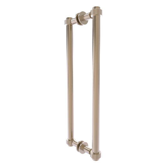 Allied Brass 404G-18BB 19.4" x 7.2" Antique Pewter Solid Brass Back-to-Back Shower Door Pull with Grooved Accent