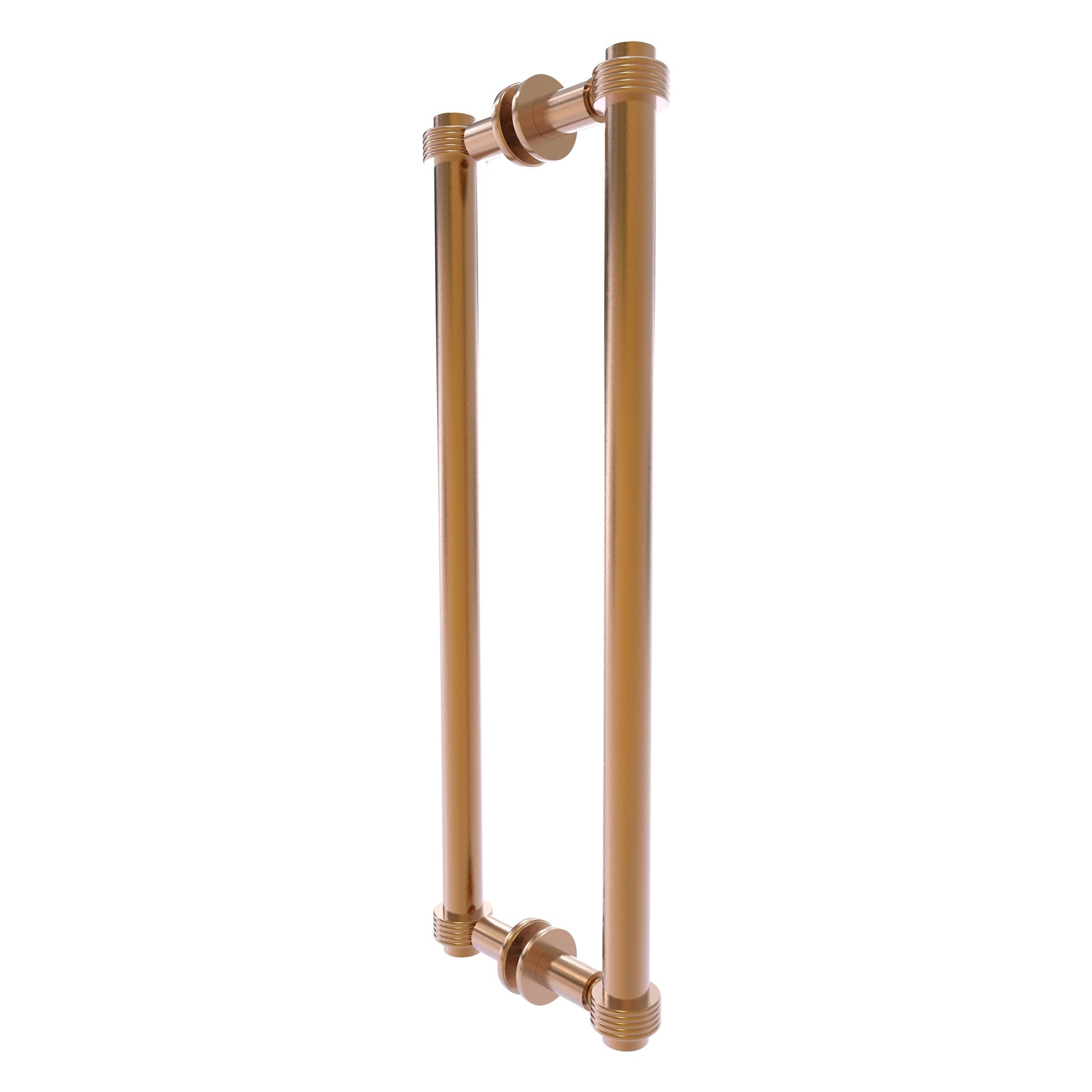 Allied Brass 404G-18BB 19.4" x 7.2" Brushed Bronze Solid Brass Back-to-Back Shower Door Pull with Grooved Accent