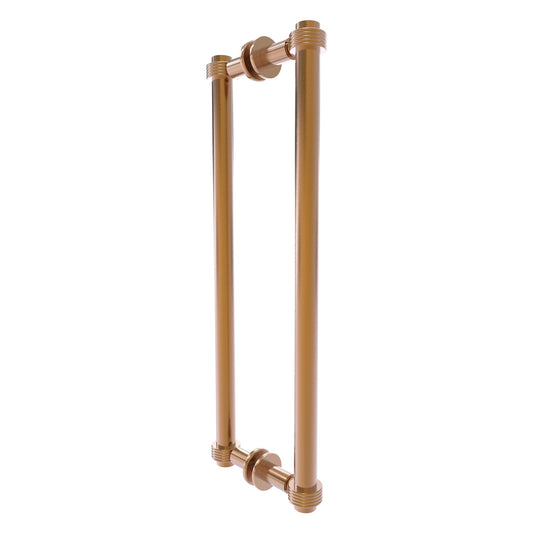 Allied Brass 404G-18BB 19.4" x 7.2" Brushed Bronze Solid Brass Back-to-Back Shower Door Pull with Grooved Accent