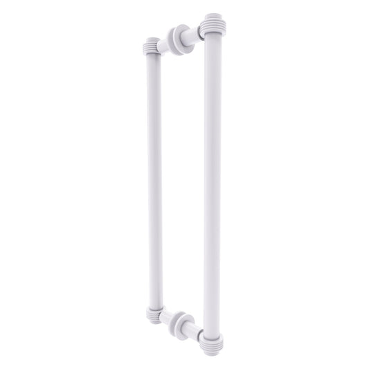 Allied Brass 404G-18BB 19.4" x 7.2" Matte White Solid Brass Back-to-Back Shower Door Pull with Grooved Accent