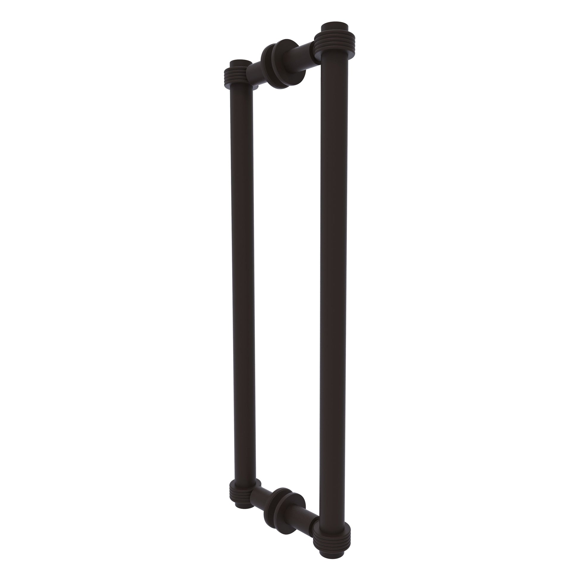 Allied Brass 404G-18BB 19.4" x 7.2" Oil Rubbed Bronze Solid Brass Back-to-Back Shower Door Pull with Grooved Accent