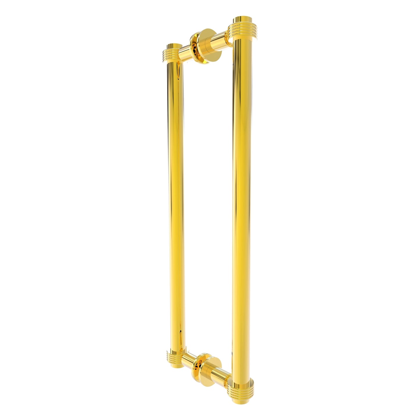 Allied Brass 404G-18BB 19.4" x 7.2" Polished Brass Solid Brass Back-to-Back Shower Door Pull with Grooved Accent