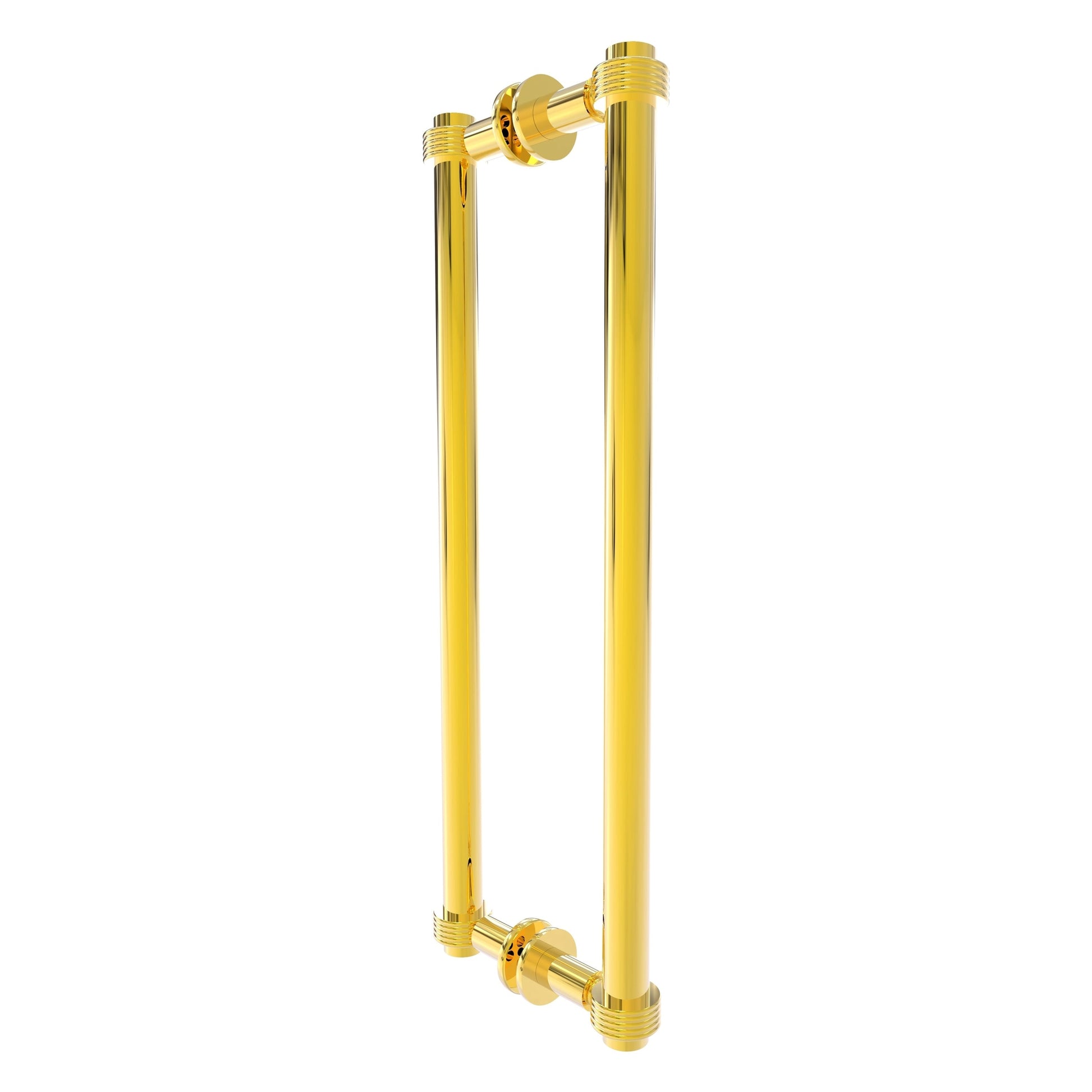 Allied Brass 404G-18BB 19.4" x 7.2" Polished Brass Solid Brass Back-to-Back Shower Door Pull with Grooved Accent