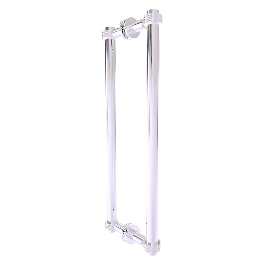 Allied Brass 404G-18BB 19.4" x 7.2" Polished Chrome Solid Brass Back-to-Back Shower Door Pull with Grooved Accent