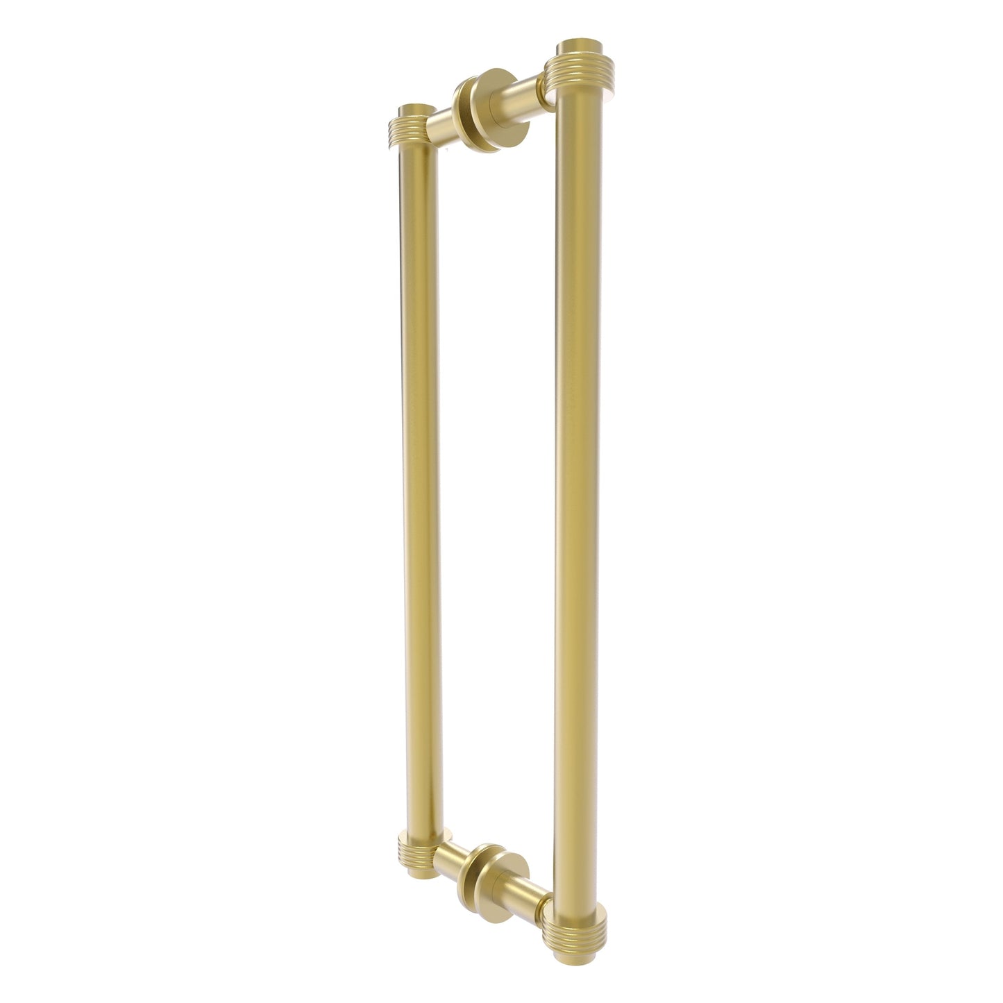 Allied Brass 404G-18BB 19.4" x 7.2" Satin Brass Solid Brass Back-to-Back Shower Door Pull with Grooved Accent