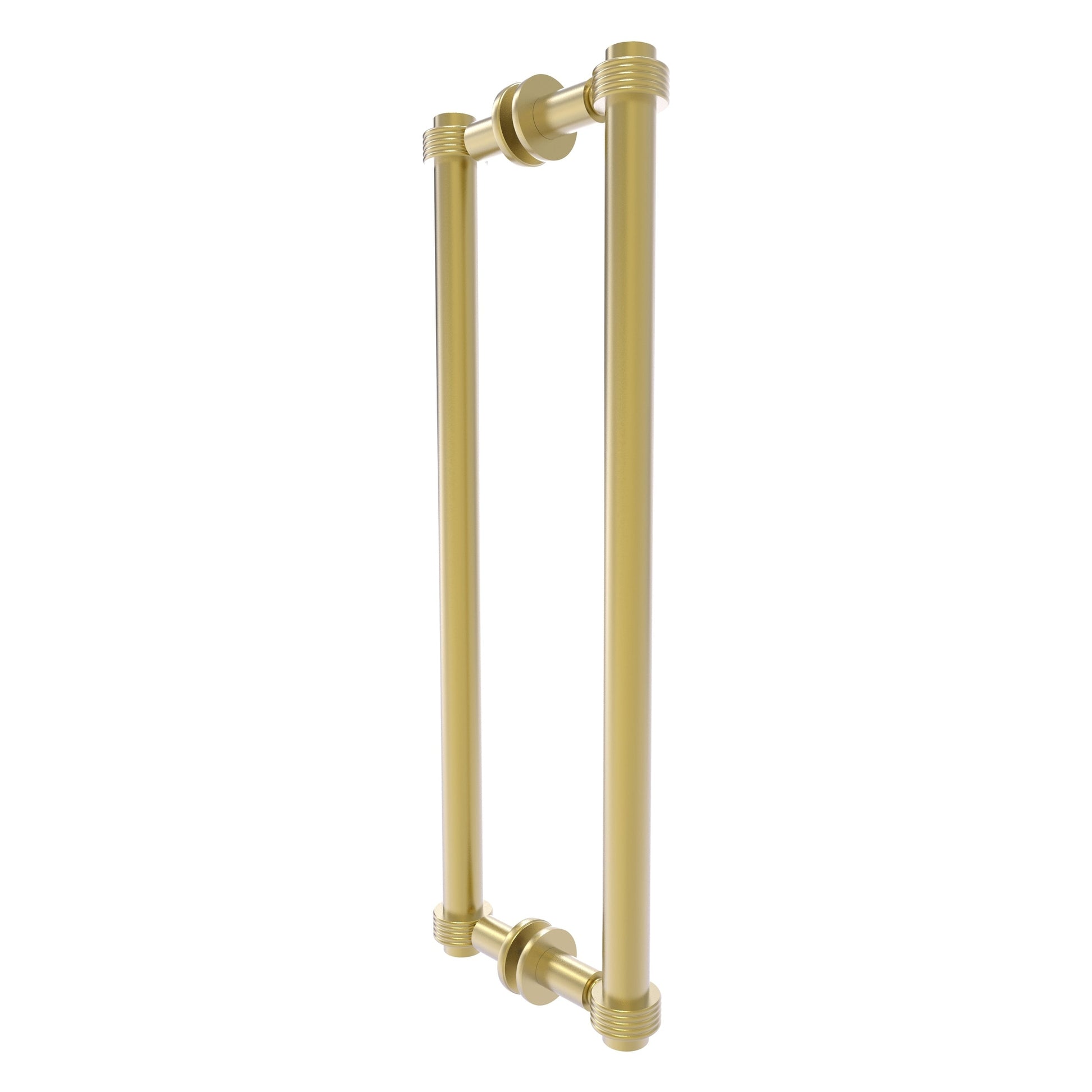 Allied Brass 404G-18BB 19.4" x 7.2" Satin Brass Solid Brass Back-to-Back Shower Door Pull with Grooved Accent
