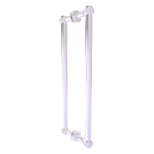 Allied Brass 404G-18BB 19.4" x 7.2" Satin Chrome Solid Brass Back-to-Back Shower Door Pull with Grooved Accent