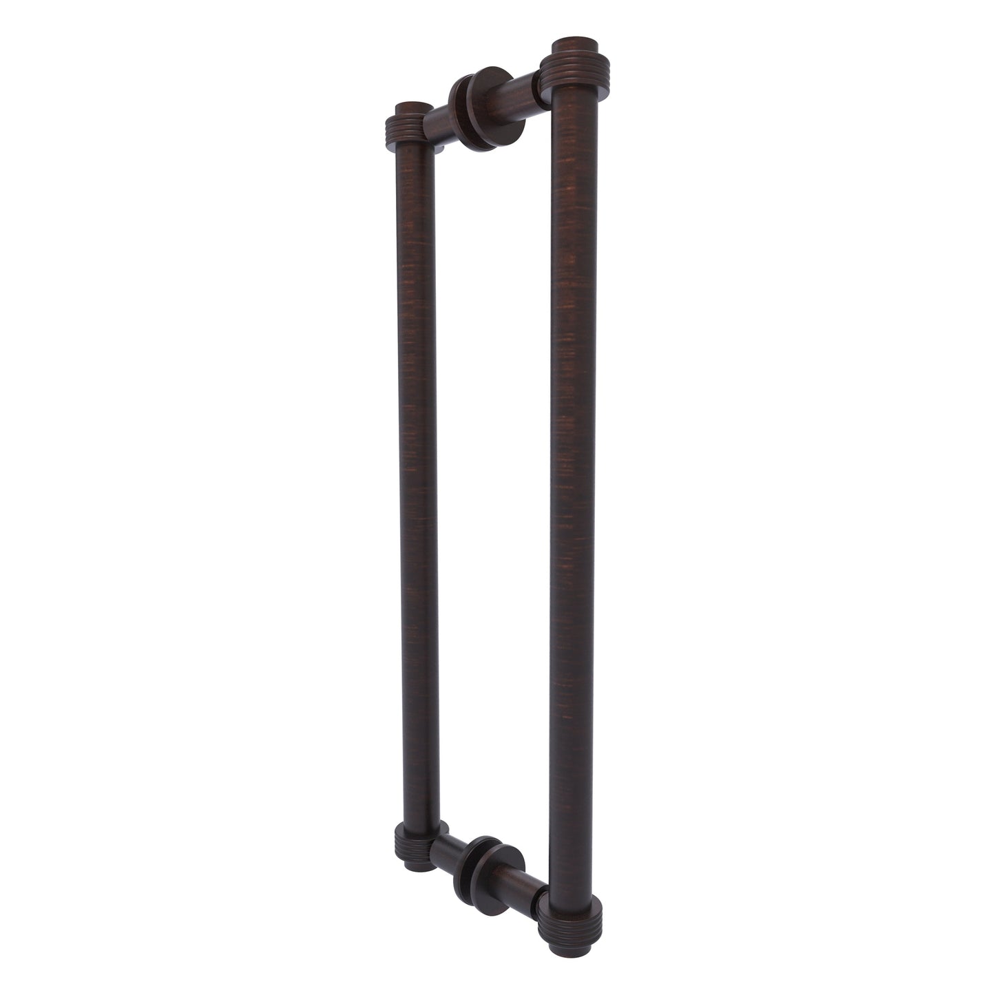 Allied Brass 404G-18BB 19.4" x 7.2" Venetian Bronze Solid Brass Back-to-Back Shower Door Pull with Grooved Accent