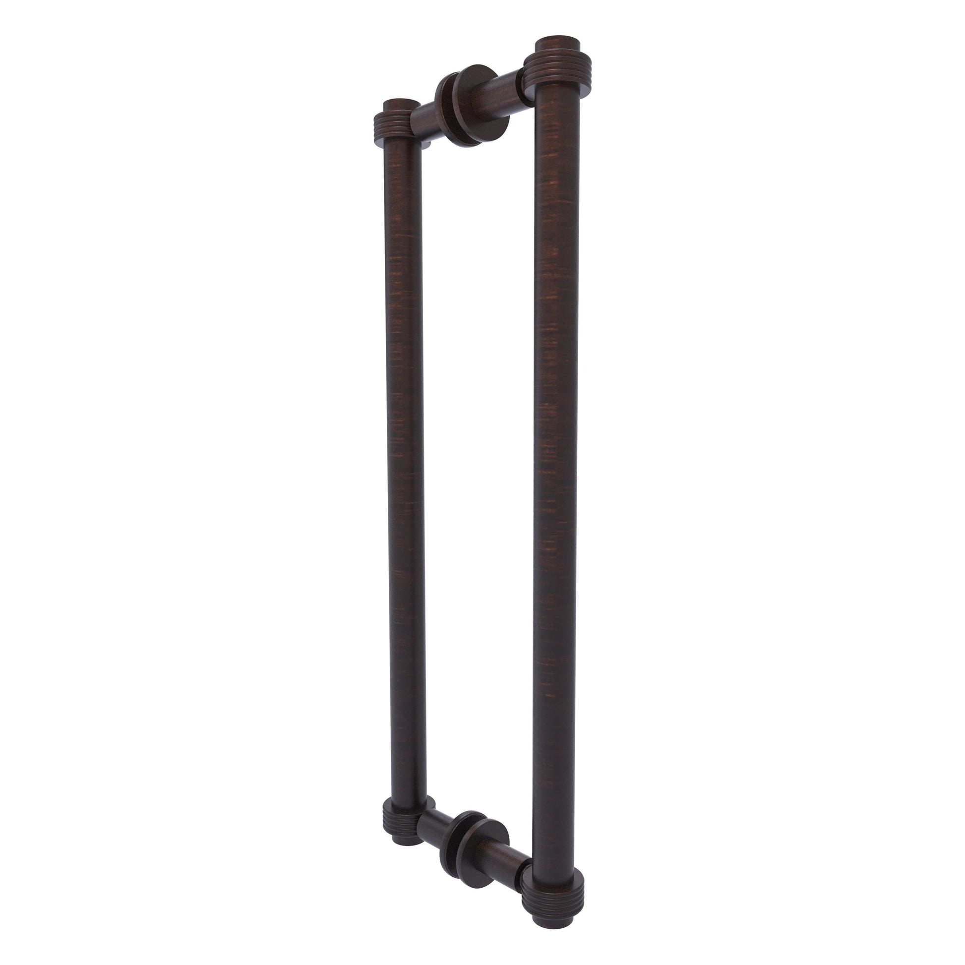 Allied Brass 404G-18BB 19.4" x 7.2" Venetian Bronze Solid Brass Back-to-Back Shower Door Pull with Grooved Accent