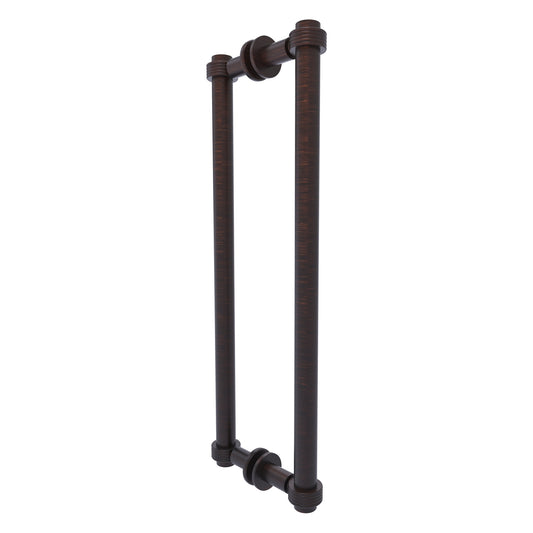 Allied Brass 404G-18BB 19.4" x 7.2" Venetian Bronze Solid Brass Back-to-Back Shower Door Pull with Grooved Accent