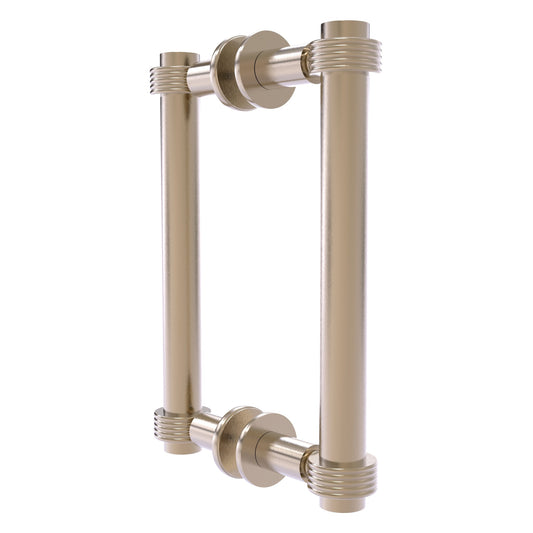 Allied Brass 404G-8BB 9.4" x 7.2" Antique Pewter Solid Brass Back-to-Back Shower Door Pull with Grooved Accent