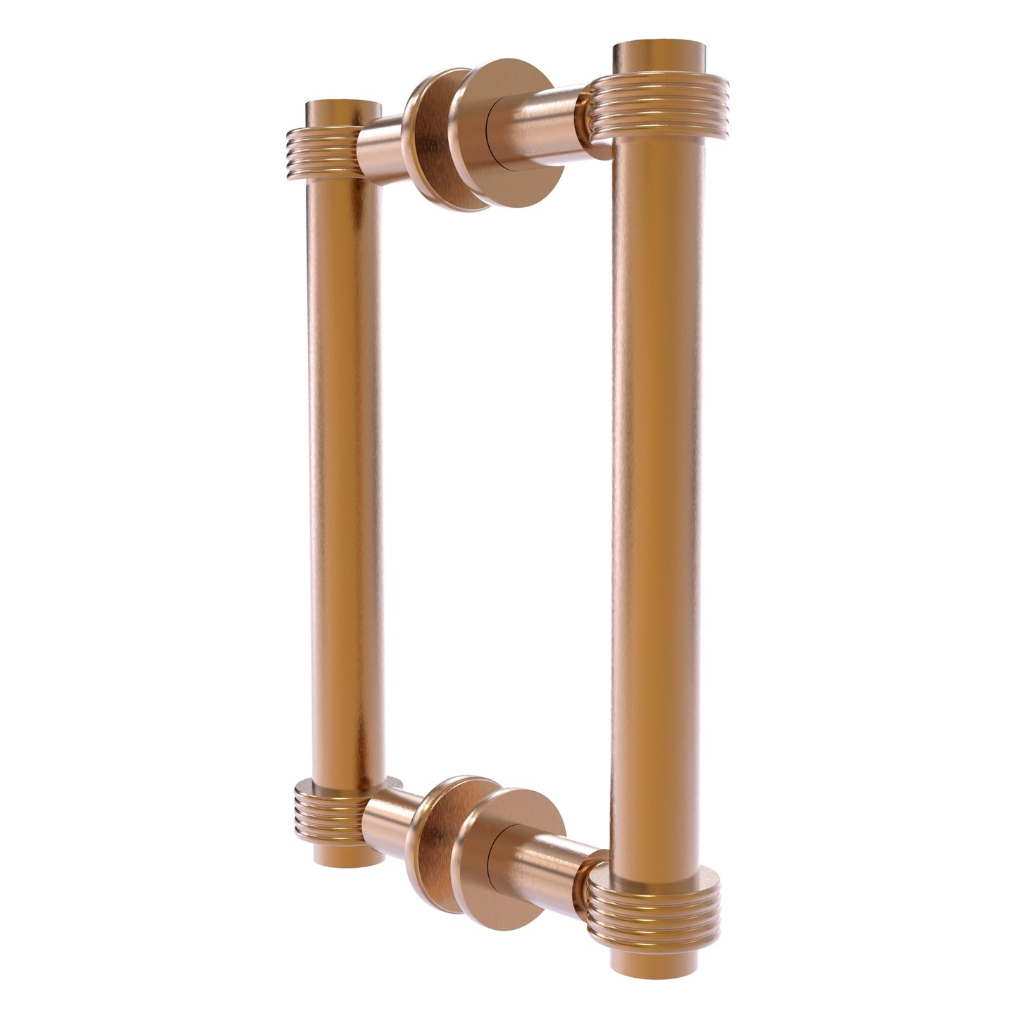 Allied Brass 404G-8BB 9.4" x 7.2" Brushed Bronze Solid Brass Back-to-Back Shower Door Pull with Grooved Accent