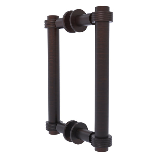 Allied Brass 404G-8BB 9.4" x 7.2" Venetian Bronze Solid Brass Back-to-Back Shower Door Pull with Grooved Accent