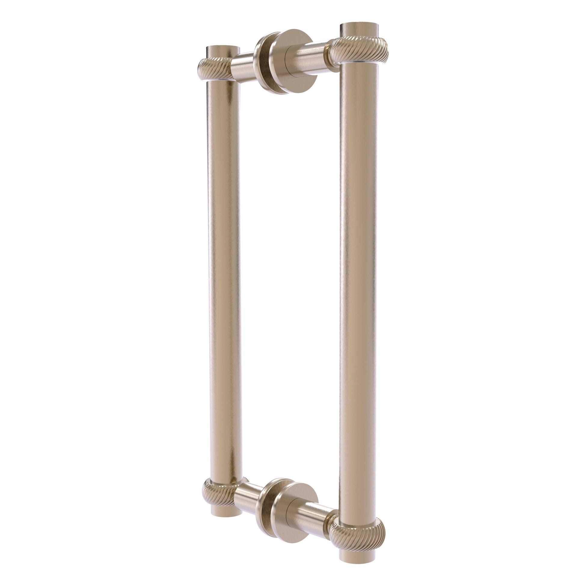 Allied Brass 404T-12BB 13.4" x 7.2" Antique Pewter Solid Brass Back-to-Back Shower Door Pull with Twisted Accent