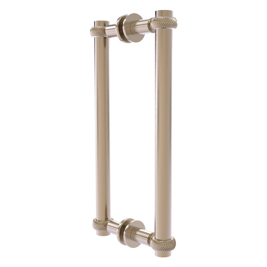 Allied Brass 404T-12BB 13.4" x 7.2" Antique Pewter Solid Brass Back-to-Back Shower Door Pull with Twisted Accent