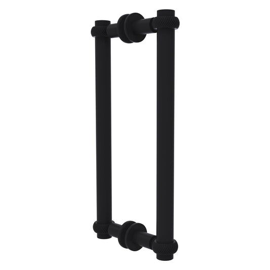 Allied Brass 404T-12BB 13.4" x 7.2" Matte Black Solid Brass Back-to-Back Shower Door Pull with Twisted Accent
