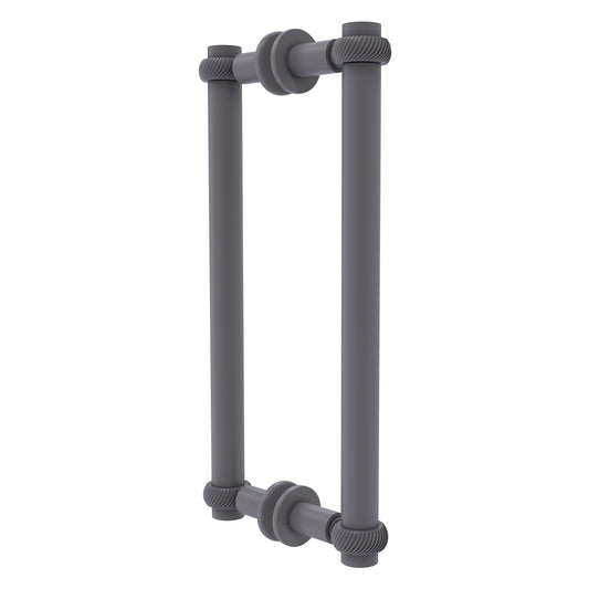 Allied Brass 404T-12BB 13.4" x 7.2" Matte Gray Solid Brass Back-to-Back Shower Door Pull with Twisted Accent